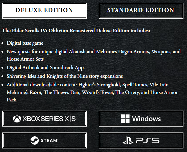Oblivion Remastered Deluxe Edition