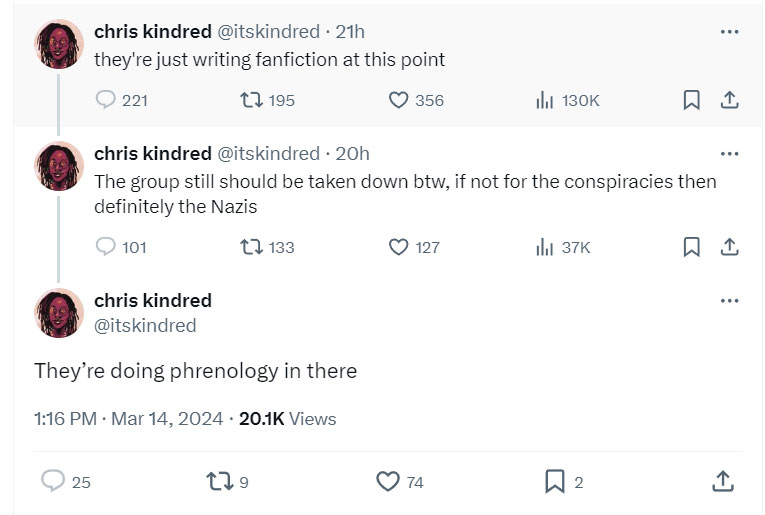 Chris Kindred X Calling DEI Detected Nazi