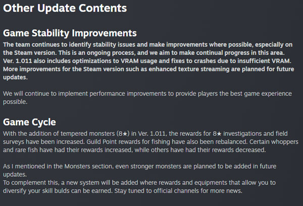 Monster Hunter Wilds Quality of Life Improvements