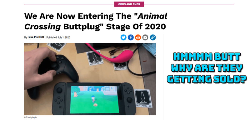 Kotaku Buttplug Animal-Crossing Butt Why
