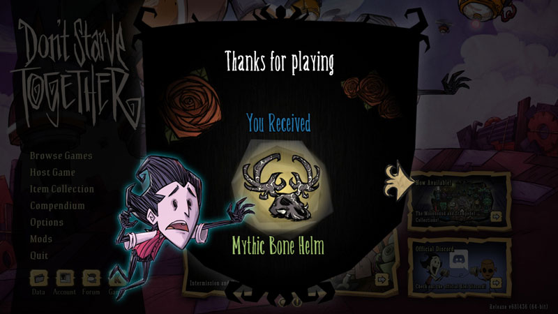 Don't Starve Together Forgone Update Login Helm